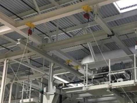 車間內部高空作業防墜落頭頂式生命線